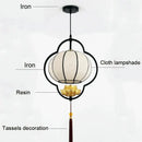 GobekUsa Chinese Teahouse Lantern Chandelier Creative Cloth Lamps for Dining Room Bedroom Hotel