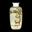 Chinese traditional white ceramic deer vase living room home decor by Decorbites