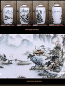 Chinese traditional white ceramic deer vase living room home decor by Decorbites