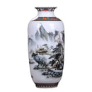Chinese traditional white ceramic deer vase living room home decor by Decorbites