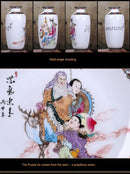 Chinese traditional white ceramic deer vase living room home decor by Decorbites