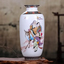Chinese traditional white ceramic deer vase living room home decor by Decorbites
