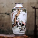 Chinese traditional white ceramic deer vase living room home decor by Decorbites