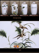 Chinese traditional white ceramic deer vase living room home decor by Decorbites