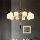 GobekUsa Chinese Zen Chandelier for Home, Hotel, and Restaurant Living Room Lighting