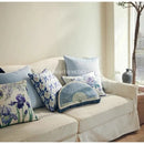 GobekUsa Chinoiserie Blue Wavy Fan Pillowcase Bohemian Print Lumbar Cushion Cover