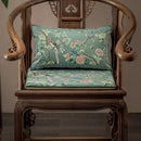 GobekUsa Chinoiserie Courtyard Bird & Flowers Print Lumbar Pillow Case - Eastern Home Decor