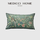 GobekUsa Chinoiserie Courtyard Bird & Flowers Print Lumbar Pillow Case - Eastern Home Decor