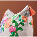 GobekUsa Chinoiserie Monkey Umbrella Peonies Roses Pillowcase | Eclectic Home Decor