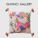 GobekUsa Chinoiserie Monkey Umbrella Peonies Roses Pillowcase | Eclectic Home Decor