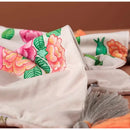 GobekUsa Chinoiserie Monkey Umbrella Peonies Roses Pillowcase | Eclectic Home Decor