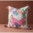 GobekUsa Chinoiserie Monkey Umbrella Peonies Roses Pillowcase | Eclectic Home Decor