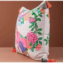 GobekUsa Chinoiserie Monkey Umbrella Peonies Roses Pillowcase | Eclectic Home Decor
