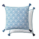 GobekUsa Chinoiserie Style Blue White Porcelain Birds Floral Lumbar Pillow Case
