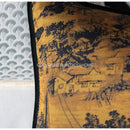 GobekUsa Chinoiserie Sunset Glow Landscape Accent Cushion Cover - Exquisite Retro Decor Pillowcase