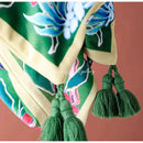 GobekUsa Chinoiserie Zebra & Peonies Cushion Cover with Tassels