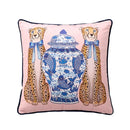 GobekUsa Chinoiserie Zebra & Peonies Cushion Cover with Tassels