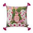 GobekUsa Chinoiserie Zebra & Peonies Cushion Cover with Tassels