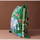 GobekUsa Chinoiserie Zebra & Peonies Cushion Cover with Tassels