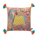 GobekUsa Chinoiserie Zebra & Peonies Cushion Cover with Tassels