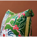GobekUsa Chinoiserie Zebra & Peonies Cushion Cover with Tassels