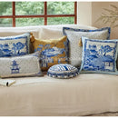 GobekUsa Chintz Blue Cobalt Circular Throw Pillow Covers with Tassels - 35x35cm