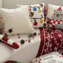 Christmas bell red embroidered pillow cover living room holiday decor by Decorbites