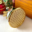 White enamel christmas bell trinket box – living room holiday decor by Decorbites
