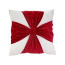 Red & green christmas bow patchwork velvet pillow set living room by Decorbites
