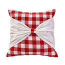 Red & green christmas bow patchwork velvet pillow set living room by Decorbites