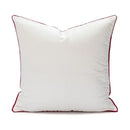 Hand knitted red & white christmas candy cushions living room decor by Decorbites
