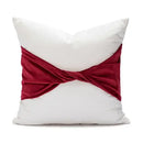 Hand knitted red & white christmas candy cushions living room decor by Decorbites