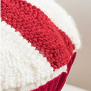 Hand knitted red & white christmas candy cushions living room decor by Decorbites