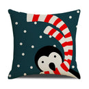 Red reindeer christmas cartoon animal linen pillowcase bedroom decor by Decorbites
