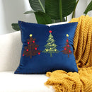 Red christmas cartoon embroidered pillow cover living room decor by Decorbites