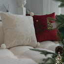 Red christmas cartoon embroidered pillow cover living room decor by Decorbites