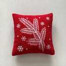 Christmas cartoon embroidered pillow cover red & white living room decor by Decorbites