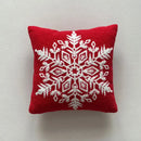 Christmas cartoon embroidered pillow cover red & white living room decor by Decorbites