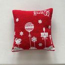 Christmas cartoon embroidered pillow cover red & white living room decor by Decorbites