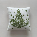 Christmas cartoon embroidered pillow cover red & white living room decor by Decorbites