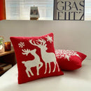 White plush christmas cartoon embroidered pillow covers living room by Decorbites