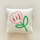 White plush christmas cartoon embroidered pillow covers living room by Decorbites