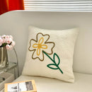 White plush christmas cartoon embroidered pillow covers living room by Decorbites