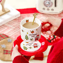 Festive white and red christmas ceramic santa tea set dining room by Decorbites