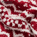GobekUsa Christmas Chunky Knit Blanket - Cozy Microfiber with Tufted Knitted Design and Fringes