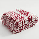 GobekUsa Christmas Chunky Knit Blanket - Cozy Microfiber with Tufted Knitted Design and Fringes