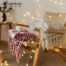 GobekUsa Christmas Chunky Knit Blanket - Cozy Microfiber with Tufted Knitted Design and Fringes