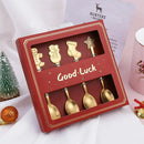 Festive gold christmas coffee spoons – dining room holiday cutlery set by Decorbites