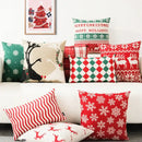Red plaid christmas cotton linen pillowcases living room deer decor by Decorbites