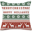 Red plaid christmas cotton linen pillowcases living room deer decor by Decorbites